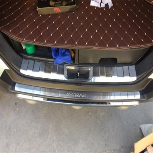For Nissan X-Trail X Trail T31 2008-2013 Rear Bumper Protector Sill Trunk Rear guard Tread Plate Trim Car styling