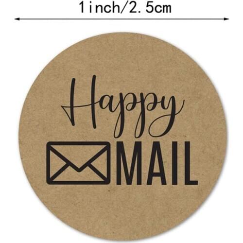 500 tags beautiful MAIL HAPPY sticker seal label handmade custom sticker scrapbook gift