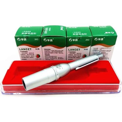 Stainless Steel blood Lancet Pen with 23g 26g 28g needles free shipping