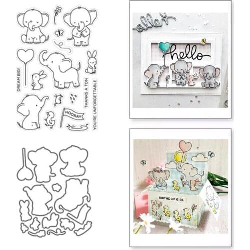 New Elephant Animal Cutting Dies Stamps Dies Scrapbooking Mold Cut Handmade Tools DIY Greeting Card Craft Decoration Metal Dies