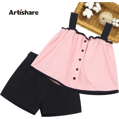 Teen Girls Clothing Patchwork Vest + Short Girls Clothing Casual Style Tracksuit For Girl Summer Childrens Clothes Set