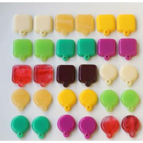 Wholesale 100pcs/lot color print geometry rounds/square shape acrylic flatback beads diy jewelry earring/garment accessory