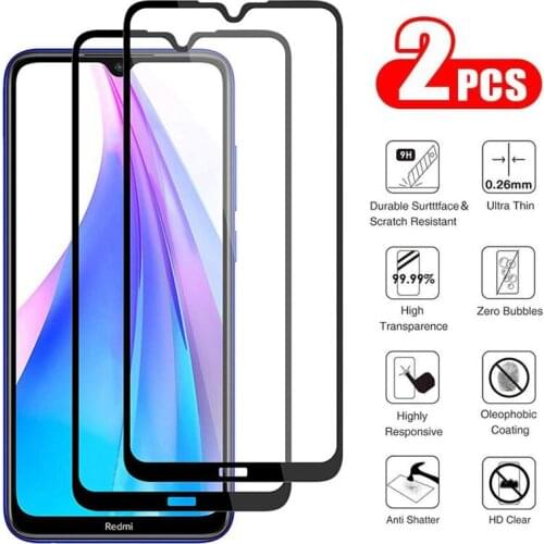 2Pcs full tempered protective glass for xiaomi redmi note 8 pro cases for xiaomi redmi note 8t redmi9 a c soft glass film