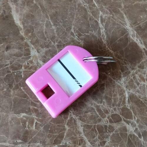 Q1QA 8Pcs Multicolored Plastic Key Tags with Split Ring Label Window ID Name Keychain