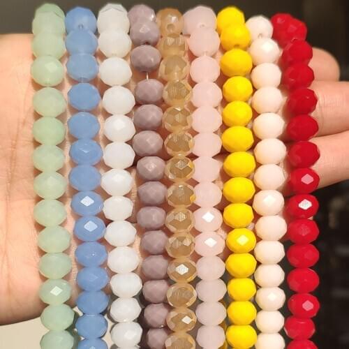 Rondell Austria Faceted Crystal Beads Round Glass Beads Loose Spacer Beads for Jewelry Making DIY Bracelet 3 4 6 8mm
