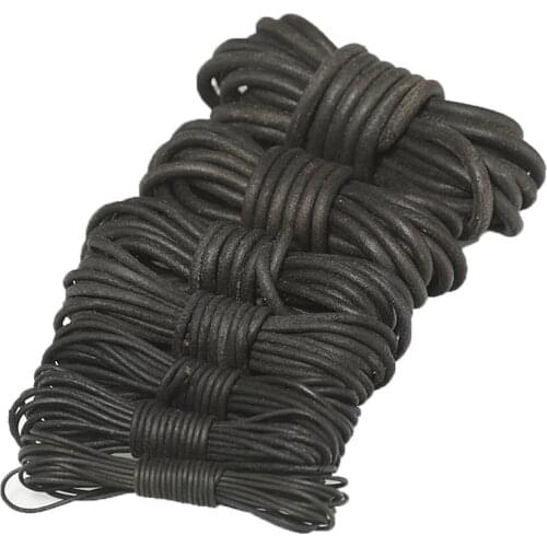 5 Meters Round Leather Stripe Genuine Cowhide Cords DIY Making Bracelet Accessories Multifunction First Layer Cowhide Rope