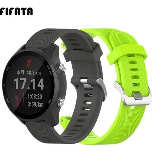 FIFATA Silicone Bracelet For Garmin Forerunner 245 245M 645 Wrist Straps Official Button Watch Band For Vivoactive3 Venu For GTS