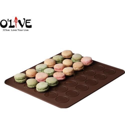30 Holes Macaron Silicone Mat Non-stick Bakeware Round Cake Forms Baking Mold Tray Pastry Tools Kitchen Bakery Accessories