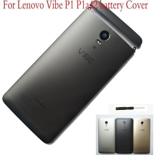 Replacement Battery Door Housing For Lenovo Vibe P1 P1A42 P1c72 P1c58 Battery Cover With Side Buttons + Camera Lens