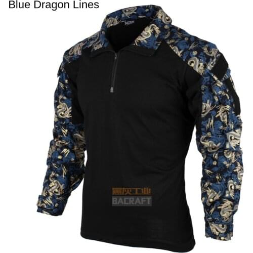 [TRN]NEW Industrial Bronzing Dragon Pattern Combat Suit Gen3 Coat Imported Cotton and Linen Fabric Long Sleeves Outdo