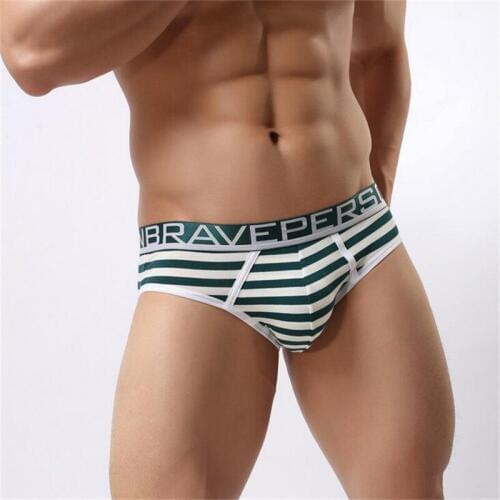 Brave Person Underwear Man Briefs Cotton Mens Tanga Briefs Black White Stripe Underpants Male Pouch Seamless Mens Underware Slip