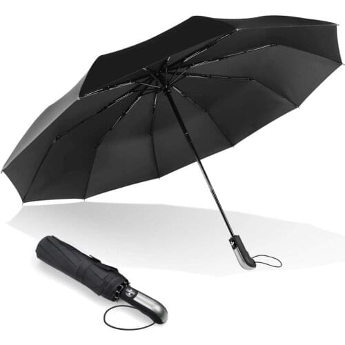 Wind Resistant Three Folding Automatic Umbrella Rain Women Auto Luxury Big Windproof Umbrellas Men Frame Windproof 10K Parasol