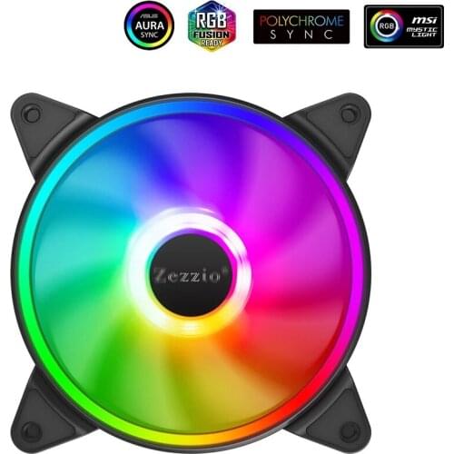 ZEZZIO ZF-140 CPU cooling fan 140MM AURA SYNC 5V 3PIN ARGB PWM silent computer radiator PC case cooling fan