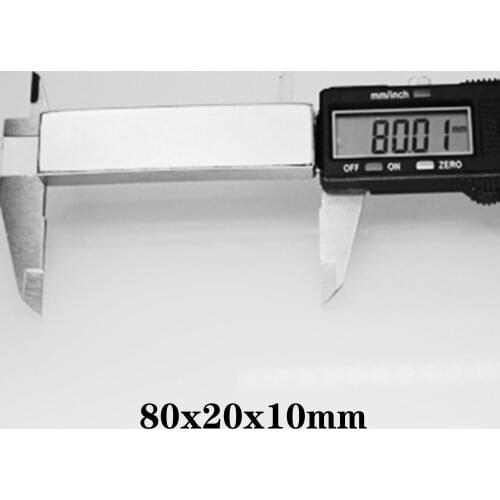 1~5PCS 80x20x10 Strong Sheet Rare Earth Magnet Length 80mm Block Rectangular Neodymium Magnets 80x20x10mm N35 Magnet 80*20*10