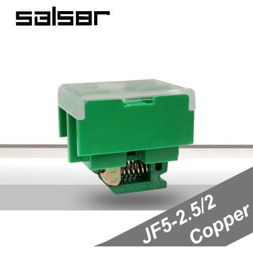 10PCS) JF5-2.5/2 Copper Terminal blocks 25A/2P 660V Universal DIN Rail Mounted 0.5-2.5mm2 Wire Dual Row connector