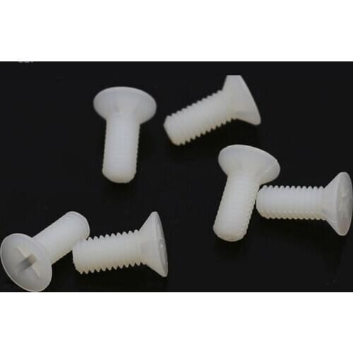 1000pcs/lot M2.5*5/6/8/10/12/15MM White Nylon Philips Recessed Cross Head Screw Cross Bolt Countersunk flat Head Screw