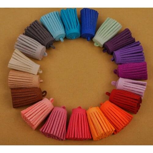 200pcs 3CM Vintage Leather Tassels Fringe Purl Macrame For DIY Jewelry Making Keychain Cellphone Straps Pendant Accessories