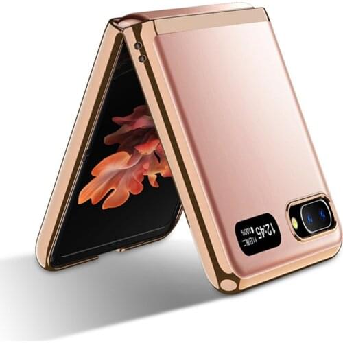 2021 New Protective Cover for Samsung Galaxy Z Flip/F7000/F7070 Phone Ultra-thin Electroplating Phone Case Protective Shell
