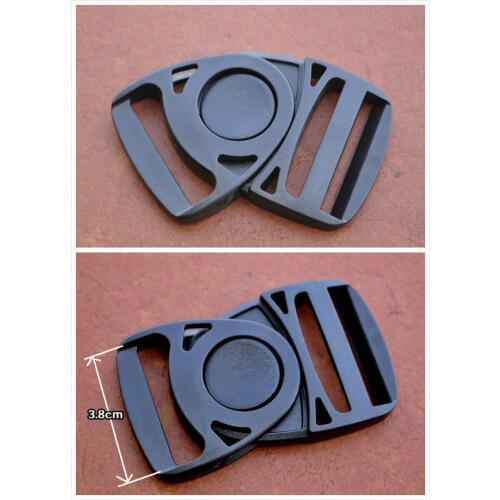 10pcs/lot Inner 38mm black plastic buckle pressing-shaking buckle for webbing straps Rotary buckle bidirectional adjustment