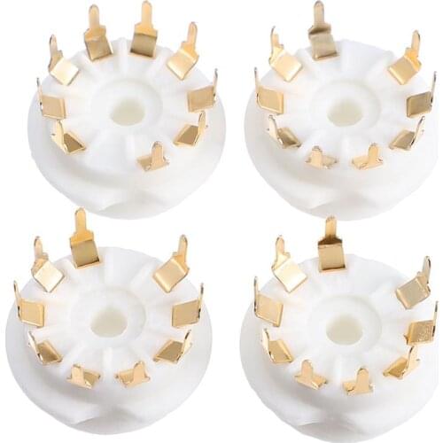 4pcs Convenient Durable Professional 9-pin Tube Socket 9-pin Tube Base Guitar Socket