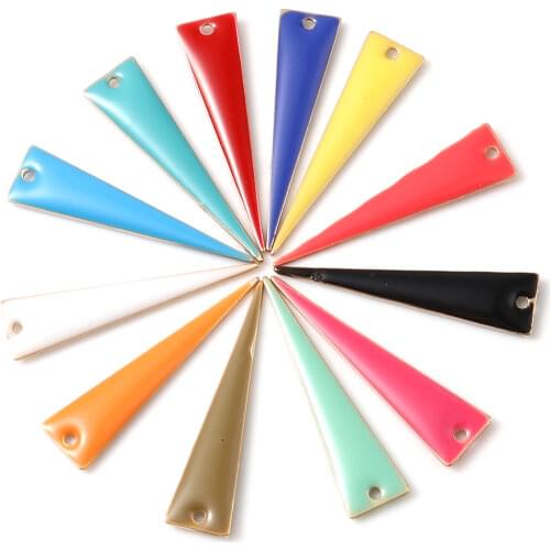 5PCs Geometric Enamelled Triangle Charms Double-sided Sequins Pendants For DIY Earring Necklace Jewelry Making Pendant Finding