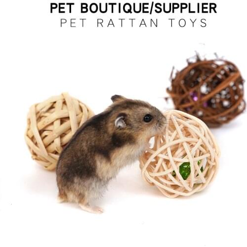 7 pcs Hamster Natural Wooden Wood Molar Chew Toys Pine Dumbbells Unicycle Bell Roller Toys for Guinea Rat Small Pet Molars Suppl