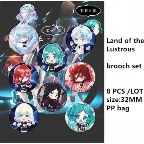 8 PCS/LOT Anime Land of the Lustrous Azur Lane ero manga sensei Kantai Collection Kobayashi Brooch Badge Toy Cosplay Pins 32MM