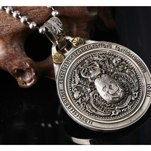 925 Sterling Silver & gold skull Beetles can spread their wings pendant charm jewelry A5018