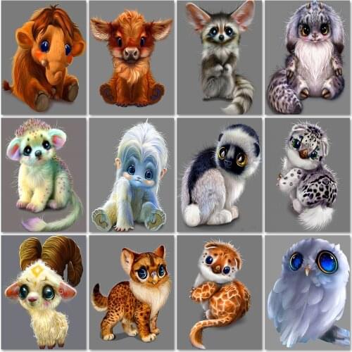 ZOOYA 5d Diy Diamond Painting Painted Cartoon Animals Cats Mosaic Embroidery Animal Cross Stitch Embroidery Crafts Decoration