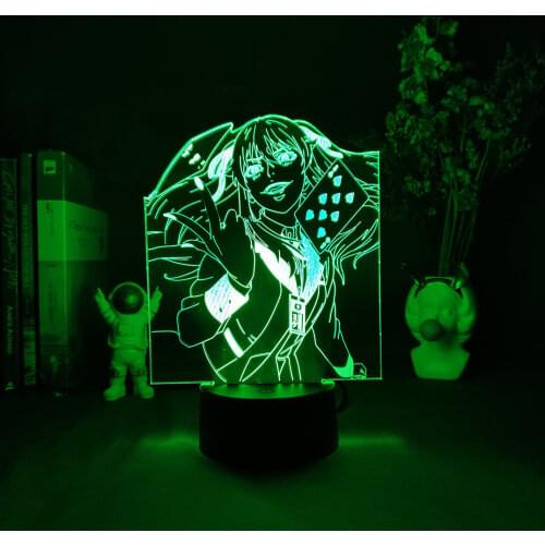 Anime Kakegurui Lamp Jabami Yumeko From Compulsive Gambler Gift for Otaku Bedroom Decor Nightlight Waifu 3D LED Night Lights