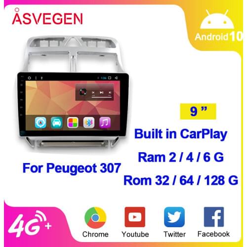 Free Shipping Car Radio Stereo For Peugeot 307 Android 7.1 9 inch Audio Multimedia Player GPS Navigation 2din Car DVD Player