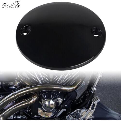 Black Aluminum 2 Hole Point Cover For Harley Electra Glide FLHT Softail FXSTC Road King FLHR Low Rider
