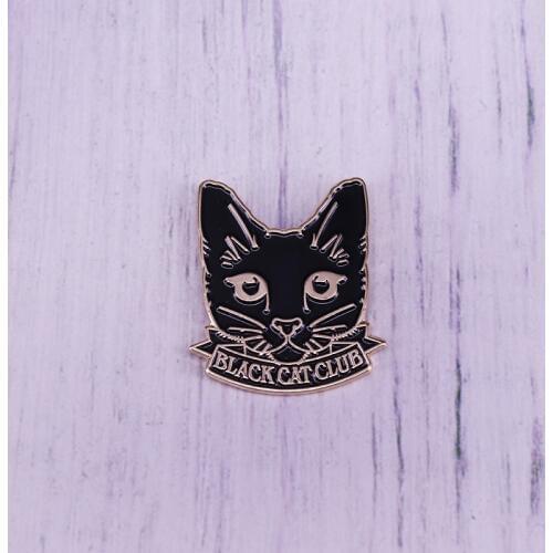 Black Cat Club Enamel Pin Badge
