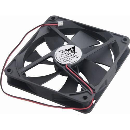 Gdstime 1 Piece DC 12V Dual Ball 140mm*140mm*25mm 14025B CPU Computer Case Cooling Fan 140mm x 25mm 14cm PC Cooler 2Pin