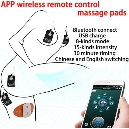 APP Wireless Remote Control Electro Stimulation Musculaire Pad Massage Kit Bdsm Electro Shock Sex Toy Cable Stimulator Patch Set
