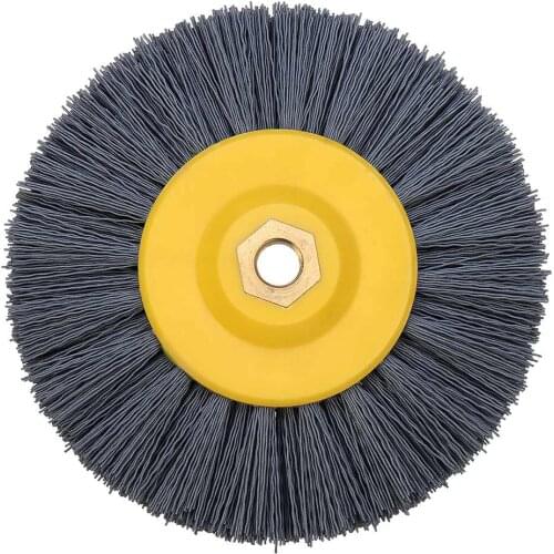 150x40mm M14 Nylon Wire Drawing Wheel Brush 80/120/180/320 Grit Drum Burnishing Polishing Wheel