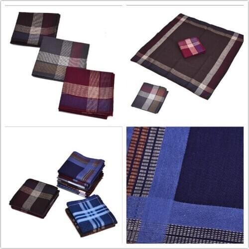 Classic mens plaid handkerchief. New cotton handkerchief. Soft sweat absorbent towel