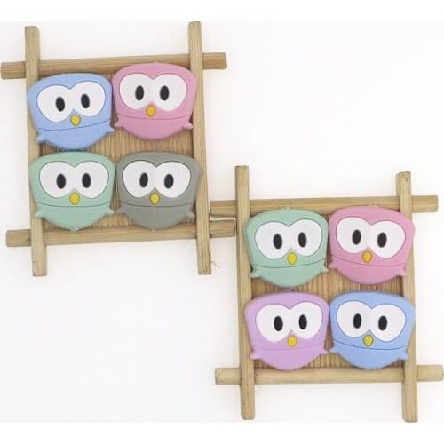 Kovict 50/100/200 Mini owl Silicone Beads Baby Dummy Cartoon Pacifier Toy Accessories