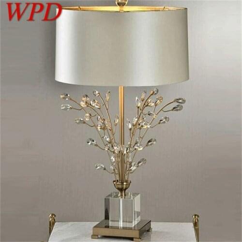 WPD Creative Table Lamp Modern LED Crystal Branch Decorative Desk Light for Home Bedside Bedroom