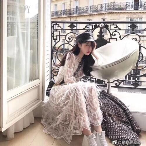 Lace fabric ZX291# White lacy striped feather wedding dress fabric for bridal wedding dress/sawing