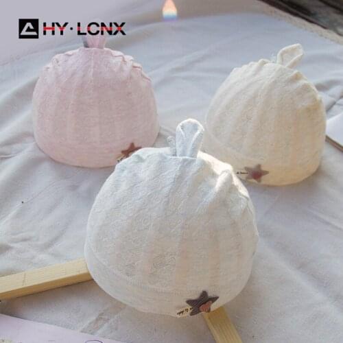 Summer Boy Girl Cotton Breathable Thin Sun Hat Baby Outdoor Leisure Monochrome Monochrome Star Decoration Beanies Hat