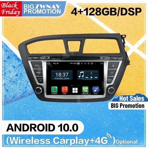 128G Carplay Android10 screen Multimedia DVD Player for Hyundai I20 LHD 2018 BT GPS Navigation Auto Audio Radio Stereo Head unit