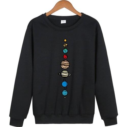 Planets Colour Sweatshhirt Hoodie Men Autumn Winter Warm Fleece Sweatshirts Creative Design Funny Fitness Hoodies Jumper Hoody