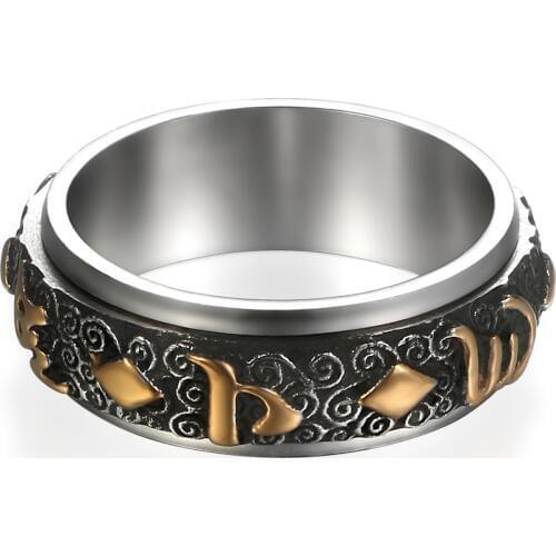 BONISKISS Mens Ring Stainless Steel Rotatable Jewelry Male New Trendy & Vintage Ring Anillos Bague Punk Party Cool Gift For Man