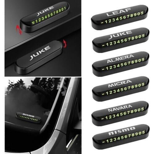 Car Temporary Parking Card Phone Number Card Plate Sticker for Nissan Nismo X-trail Almera Qashqai Tiida Juke navara