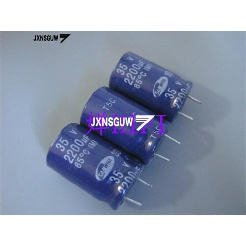 20PCS Original SAMWHA SD 35V2200UF 16X25MM Dark blue Aluminum electrolytic capacitors 2200uF/35v 85 degrees 2200UF 35V
