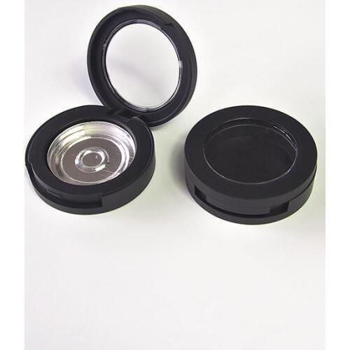 Plastic Black Empty 30mm Powder Box with Mirror Women DIY Brush Packaging Refillable Container F20173159