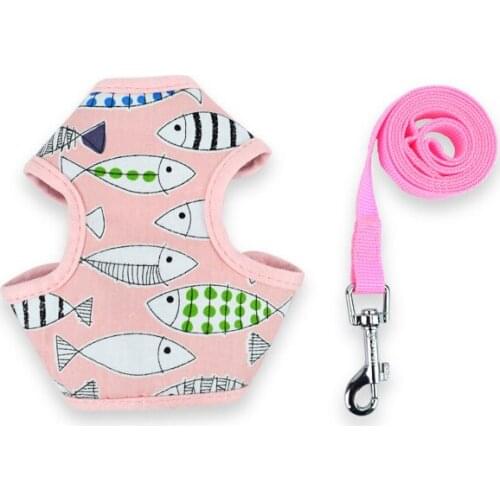 Small Pet Harness Dog Leash Set Breathable Puppy Lead Cat Vest Harness Collar For Chihuahua Pug Bulldog Dog Accessories