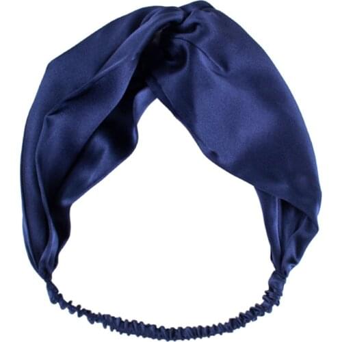100% Mulberry Silk Headband Elastic Twisted Head Hair Wrap Accessory Turban For Women Silk Hair Ties