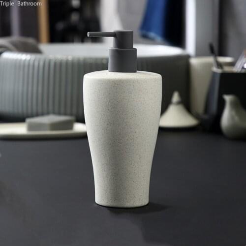 Nordic Empty Pump Bottle Ceramic 600ml High Capacity Bathroom Accessories Shampoo Shower Gel Bottles Liquid Soap Dispenser